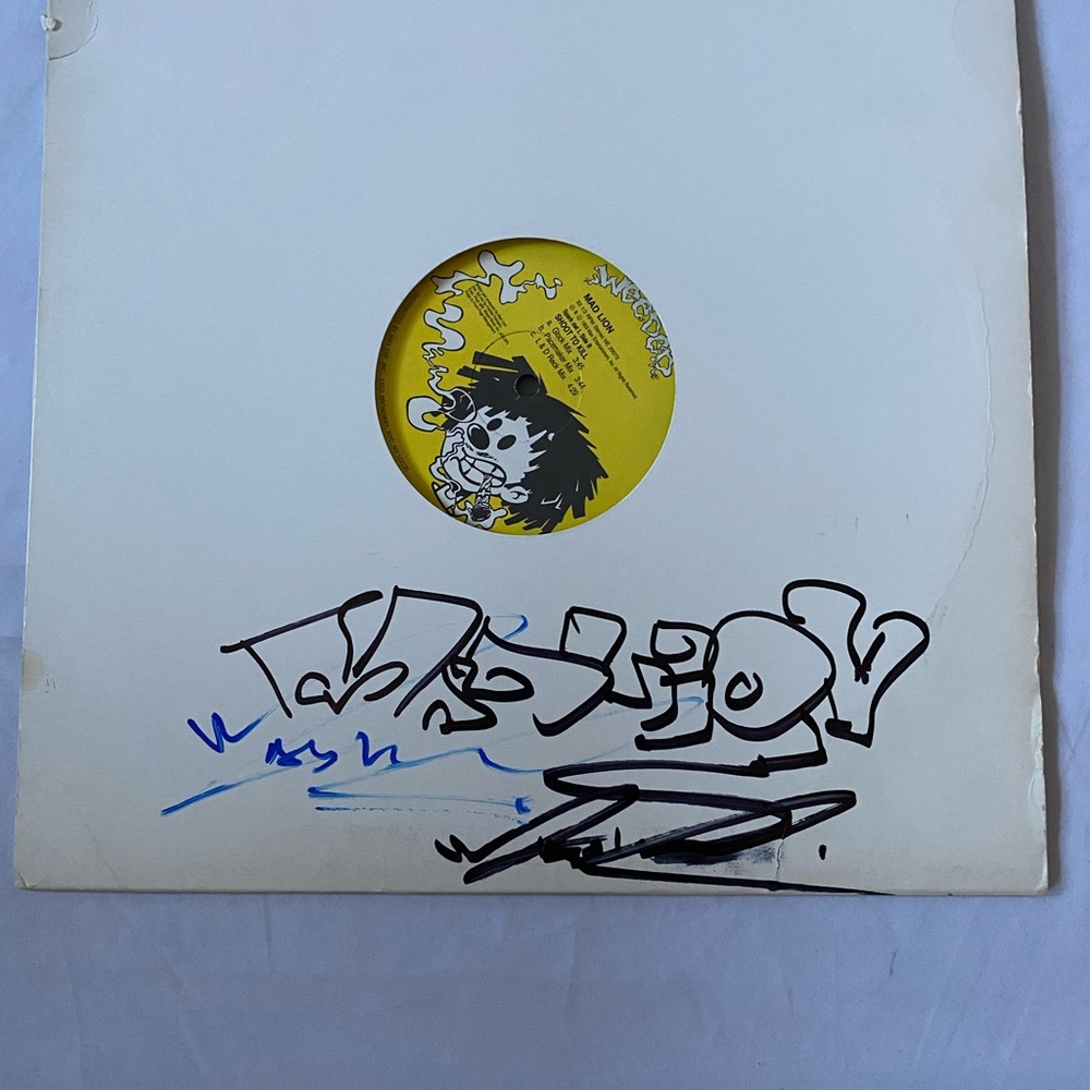 Mad lion hand signed vinyl autographed record krs one wu tang clan Nas reggae